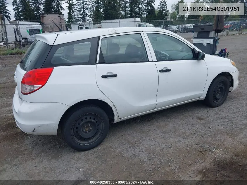 2004 Toyota Matrix Standard VIN: 2T1KR32E54C301951 Lot: 40258353