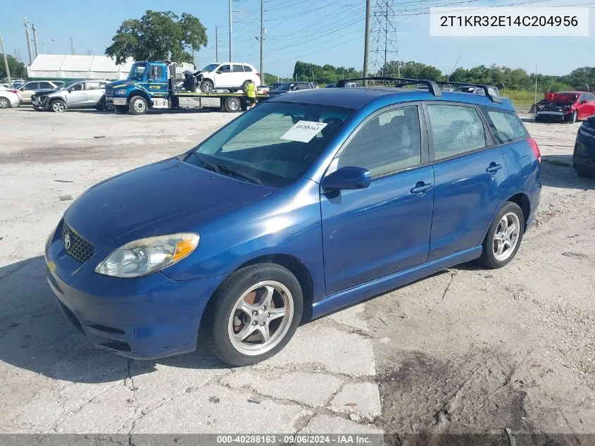 2004 Toyota Matrix Xr VIN: 2T1KR32E14C204956 Lot: 40288163