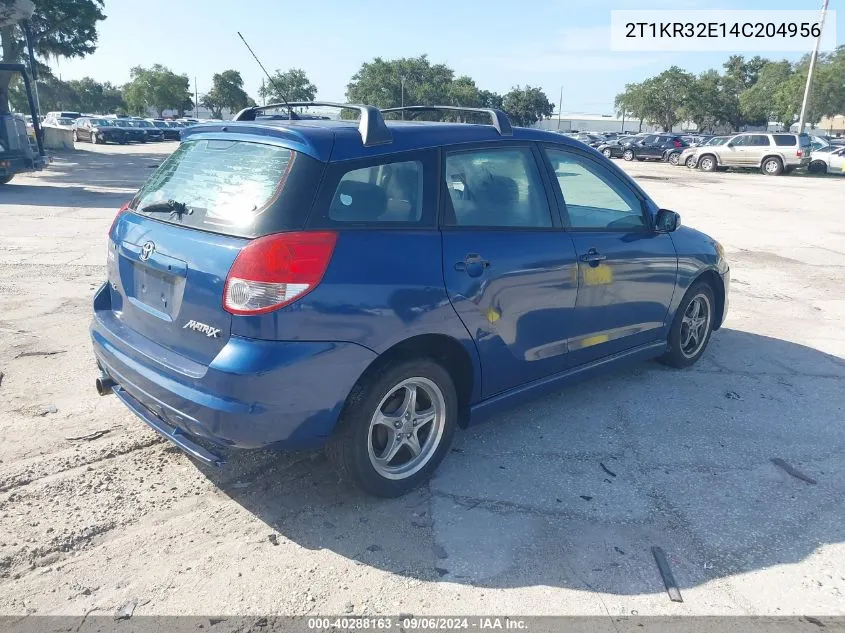 2004 Toyota Matrix Xr VIN: 2T1KR32E14C204956 Lot: 40288163