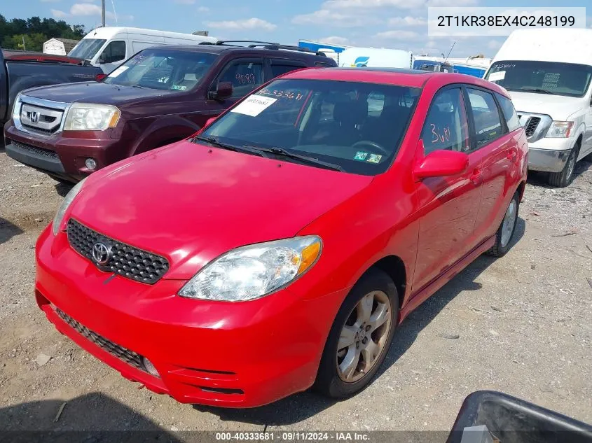 2004 Toyota Matrix Xr VIN: 2T1KR38EX4C248199 Lot: 40333681