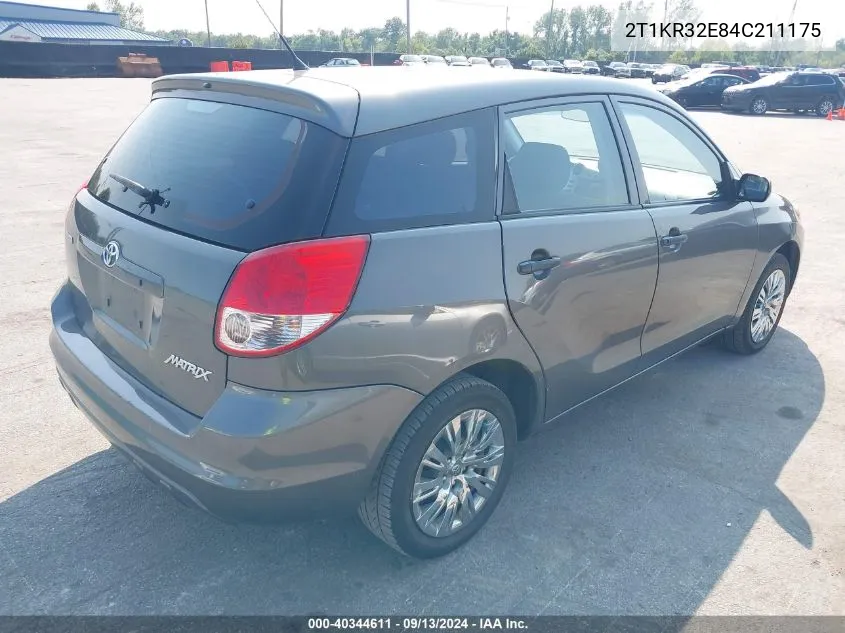 2004 Toyota Matrix Standard VIN: 2T1KR32E84C211175 Lot: 40344611