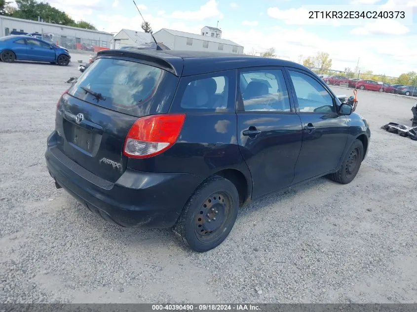 2004 Toyota Matrix Xr VIN: 2T1KR32E34C240373 Lot: 40390490