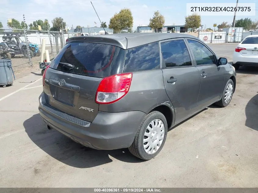 2004 Toyota Matrix Standard VIN: 2T1KR32EX4C267375 Lot: 40396361