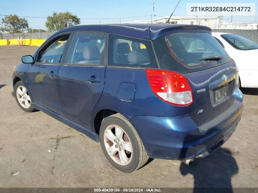 2004 Toyota Matrix Xr VIN: 2T1KR32E84C214772 Lot: 40439150