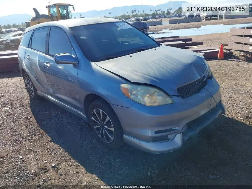 2T1KR32E94C193785 2004 Toyota Matrix Xr
