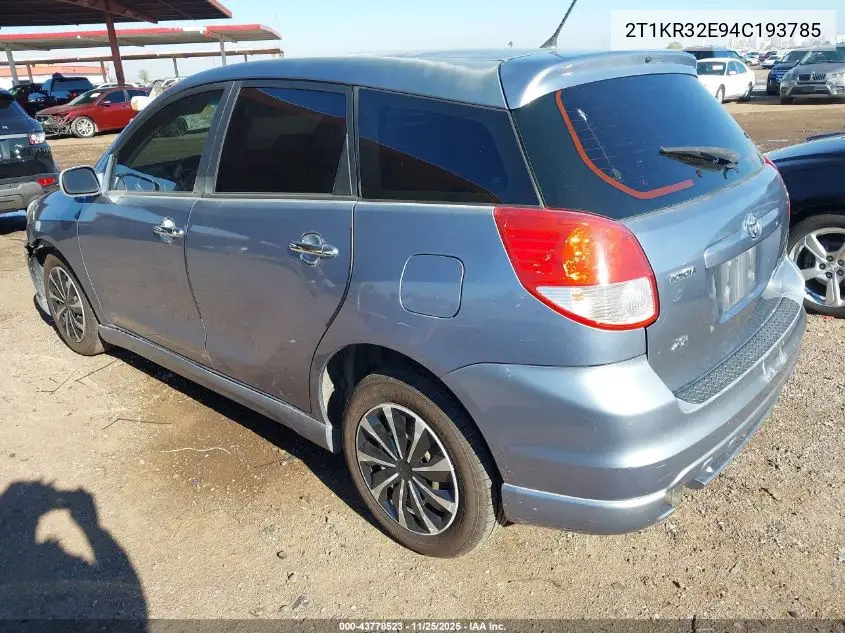 2T1KR32E94C193785 2004 Toyota Matrix Xr