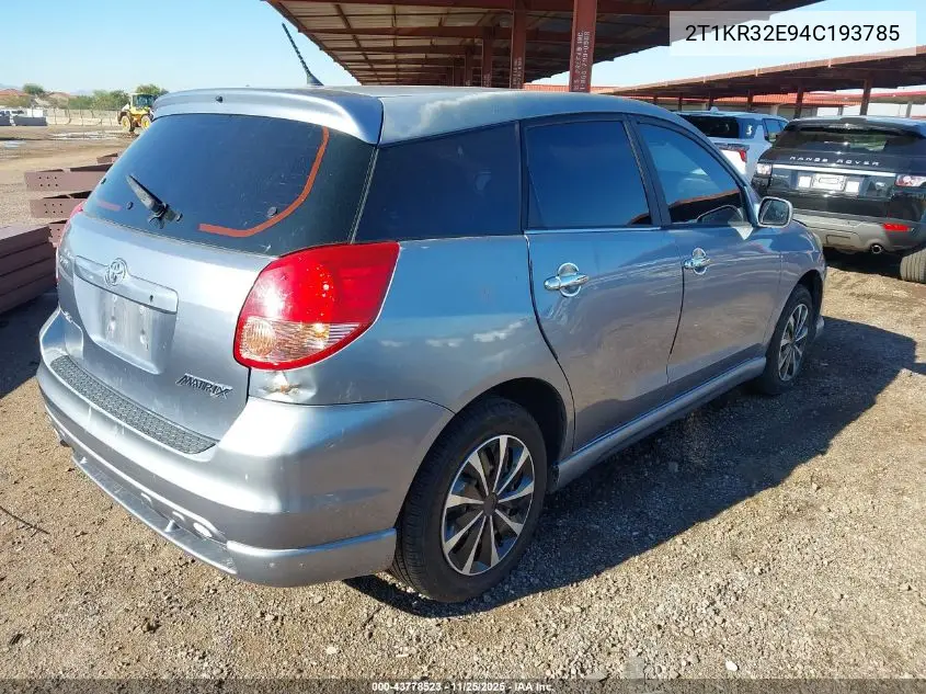 2T1KR32E94C193785 2004 Toyota Matrix Xr
