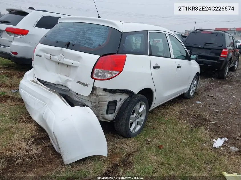2T1KR32E24C226674 2004 Toyota Matrix Standard