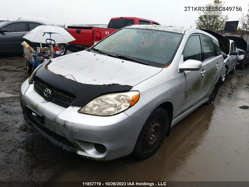 2005 Toyota Matrix VIN: 2T1KR32E55C849756 Lot: 11857719