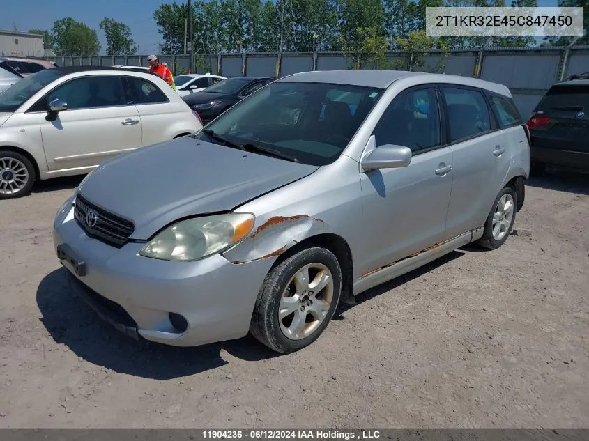 2005 Toyota Matrix Wagon VIN: 2T1KR32E45C847450 Lot: 11904236