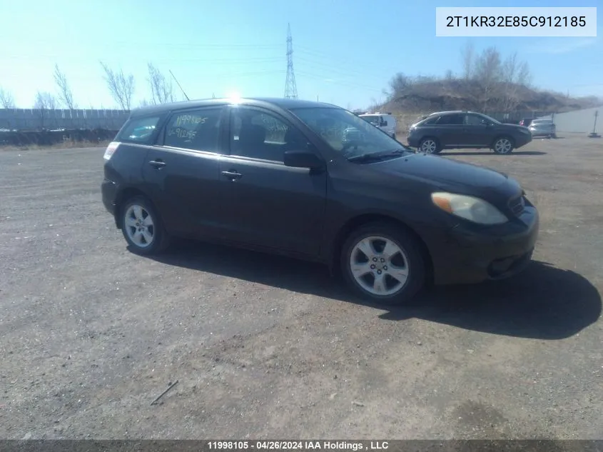 2005 Toyota Matrix VIN: 2T1KR32E85C912185 Lot: 11998105