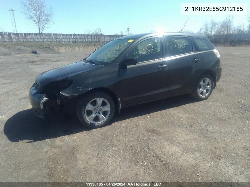 2005 Toyota Matrix VIN: 2T1KR32E85C912185 Lot: 11998105