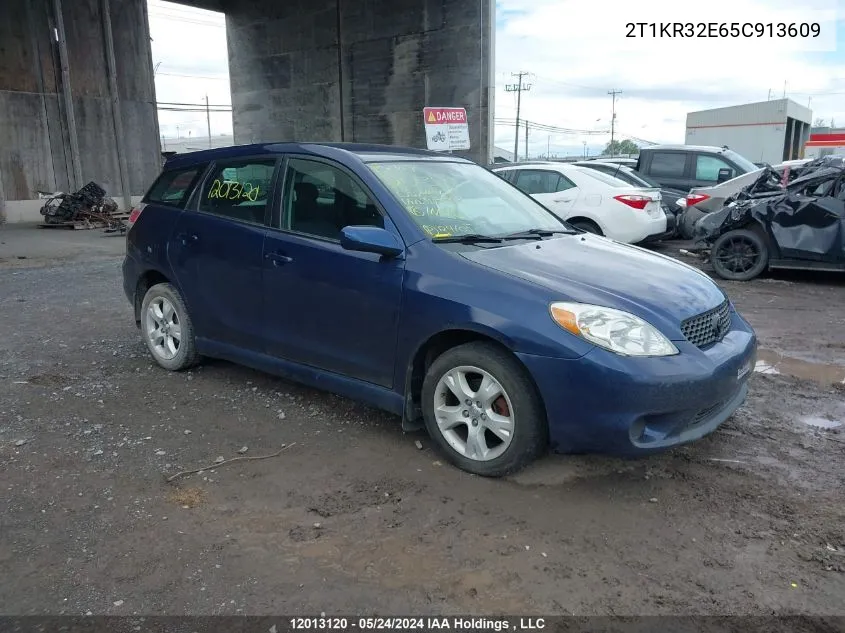 2005 Toyota Matrix Xr VIN: 2T1KR32E65C913609 Lot: 12013120