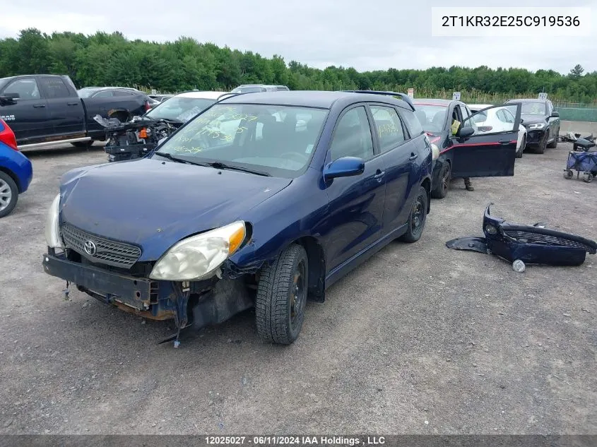 2005 Toyota Matrix Xr VIN: 2T1KR32E25C919536 Lot: 12025027