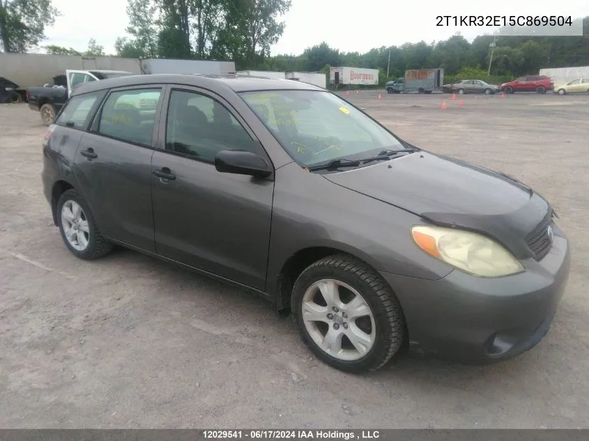 2005 Toyota Matrix VIN: 2T1KR32E15C869504 Lot: 12029541