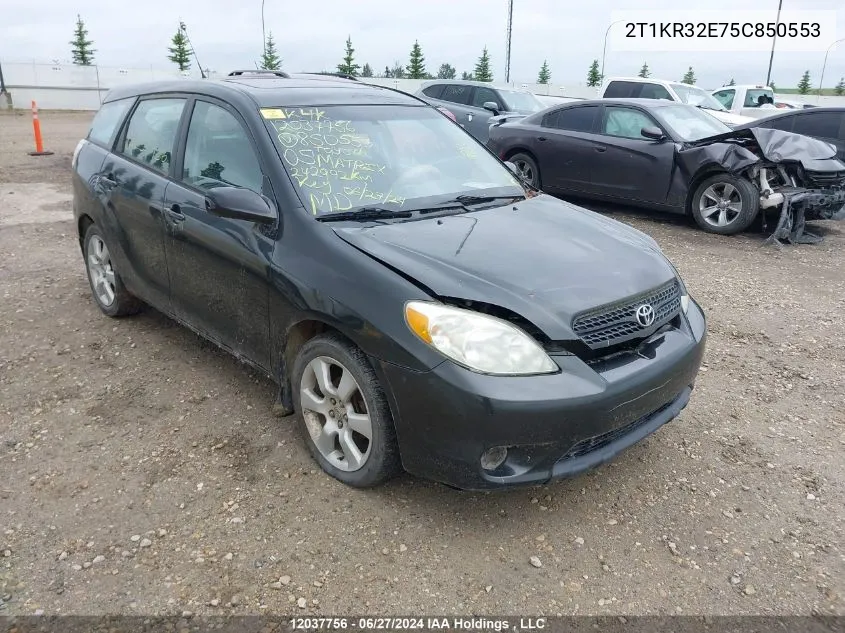 2005 Toyota Matrix VIN: 2T1KR32E75C850553 Lot: 12037756