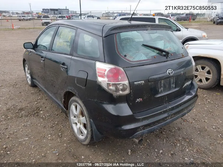 2005 Toyota Matrix VIN: 2T1KR32E75C850553 Lot: 12037756