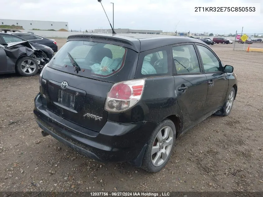 2005 Toyota Matrix VIN: 2T1KR32E75C850553 Lot: 12037756