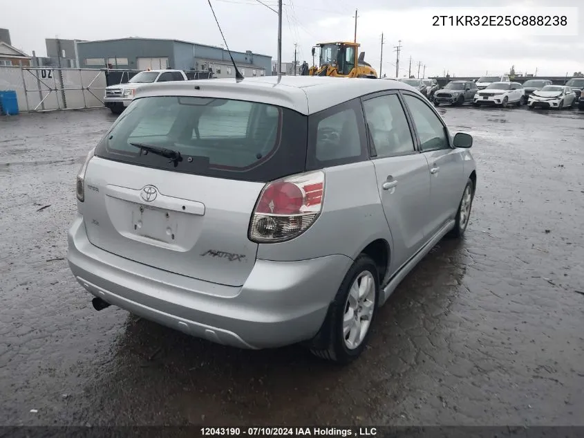 2005 Toyota Matrix VIN: 2T1KR32E25C888238 Lot: 12043190