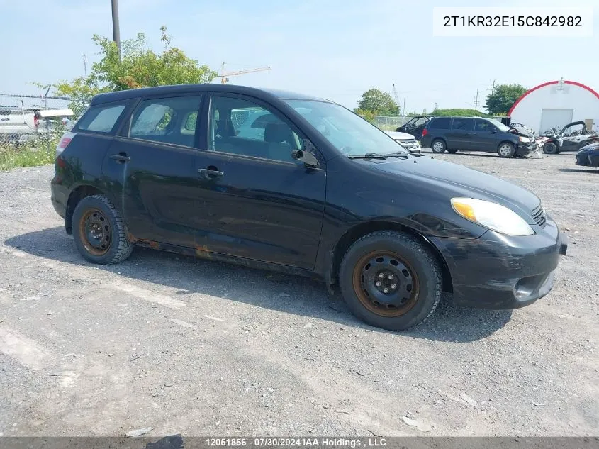 2005 Toyota Corolla Matrix Xr VIN: 2T1KR32E15C842982 Lot: 12051856