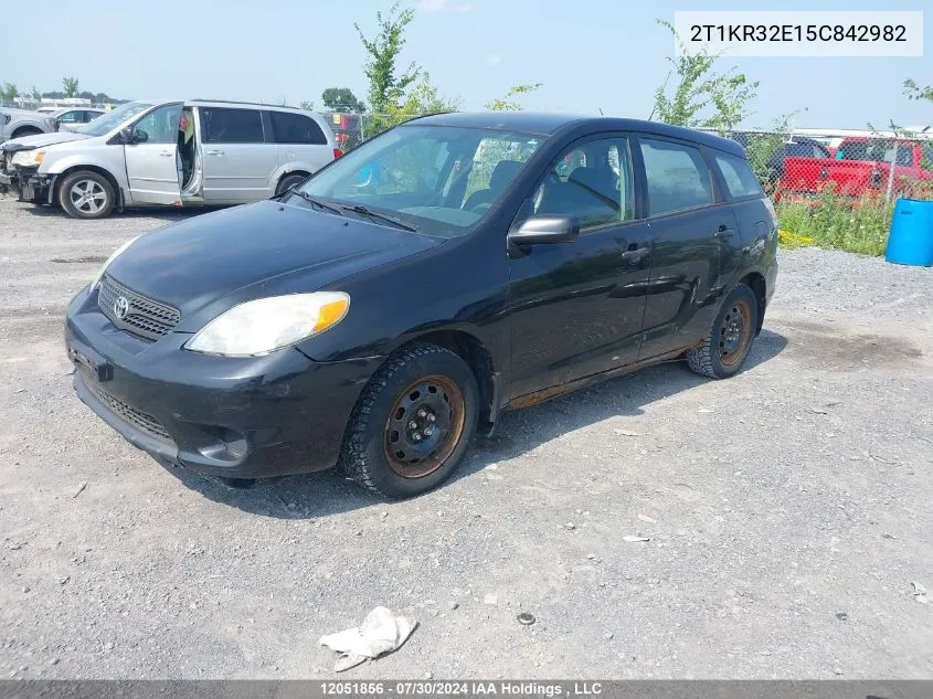 2005 Toyota Corolla Matrix Xr VIN: 2T1KR32E15C842982 Lot: 12051856