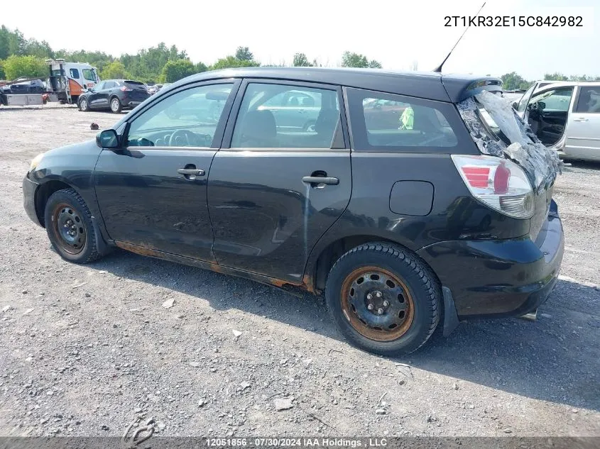 2005 Toyota Corolla Matrix Xr VIN: 2T1KR32E15C842982 Lot: 12051856