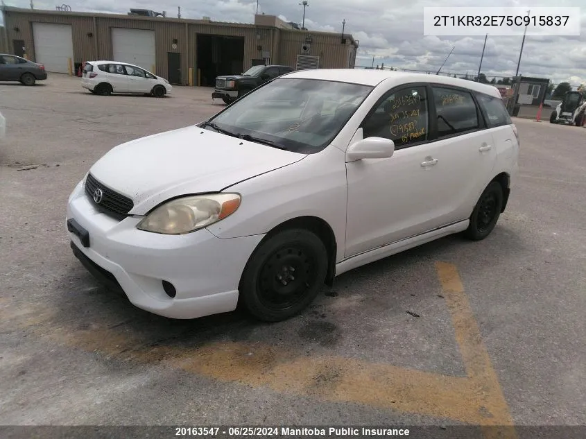 2005 Toyota Matrix Xr VIN: 2T1KR32E75C915837 Lot: 20163547