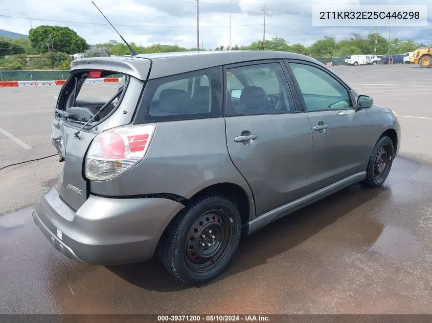 2005 Toyota Matrix Xr VIN: 2T1KR32E25C446298 Lot: 39371200