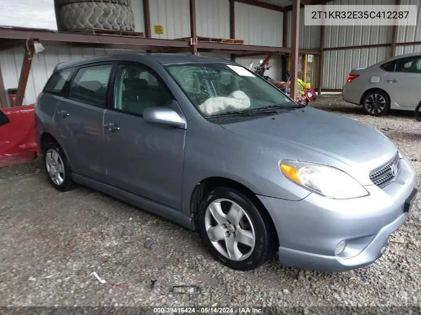 2005 Toyota Matrix Xr VIN: 2T1KR32E35C412287 Lot: 39416424