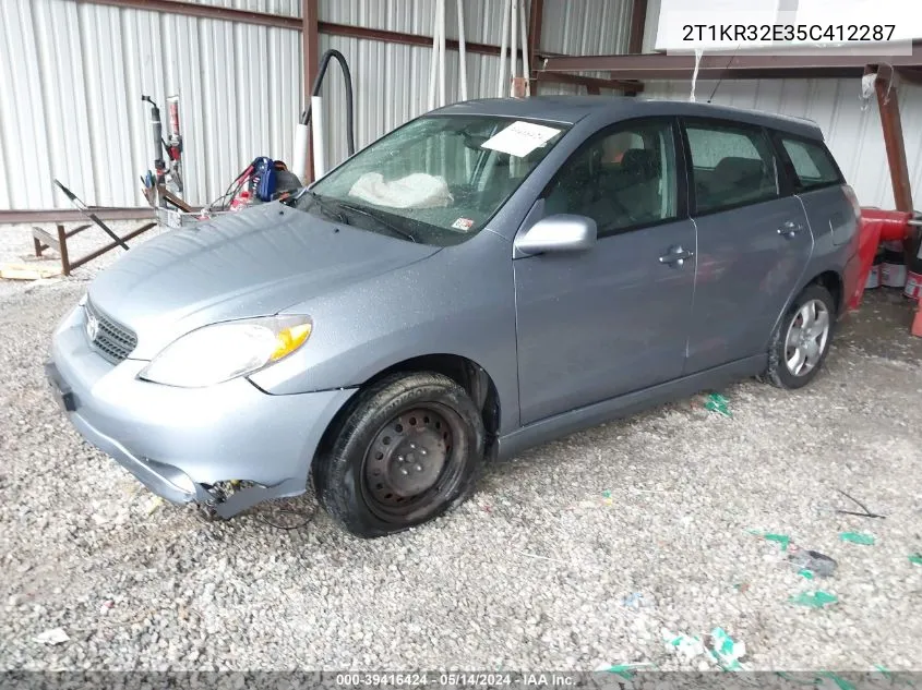 2005 Toyota Matrix Xr VIN: 2T1KR32E35C412287 Lot: 39416424