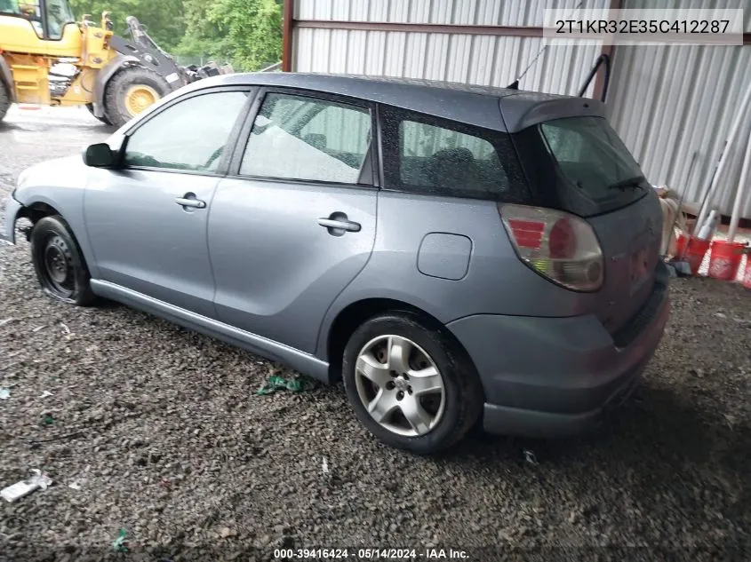 2005 Toyota Matrix Xr VIN: 2T1KR32E35C412287 Lot: 39416424