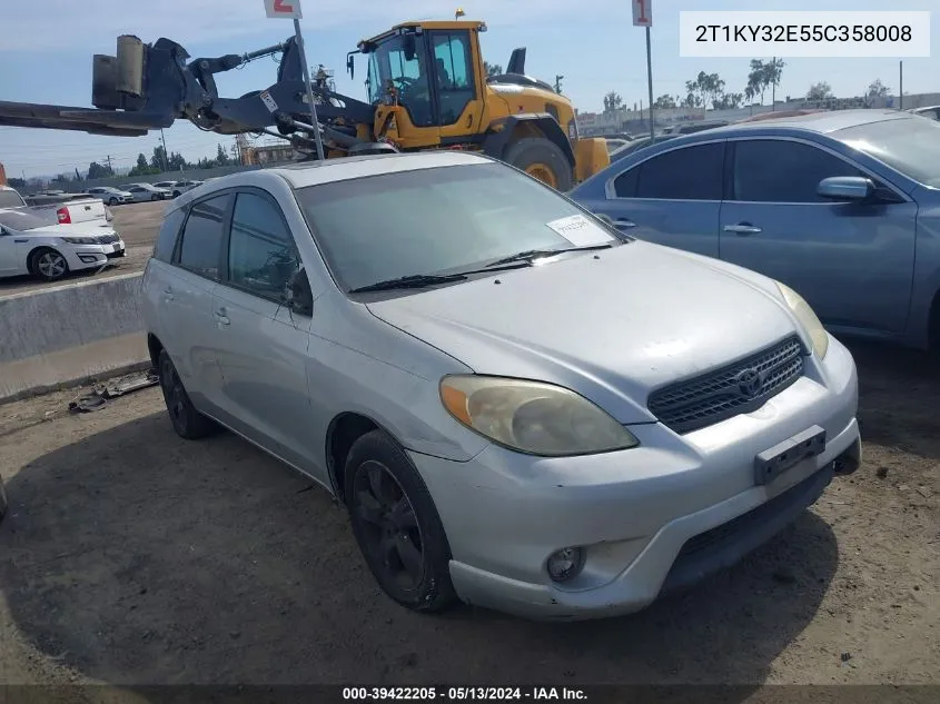 2005 Toyota Matrix Xrs VIN: 2T1KY32E55C358008 Lot: 39422205