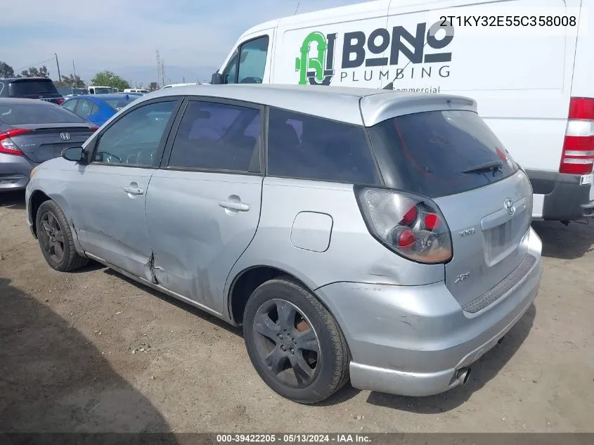 2005 Toyota Matrix Xrs VIN: 2T1KY32E55C358008 Lot: 39422205