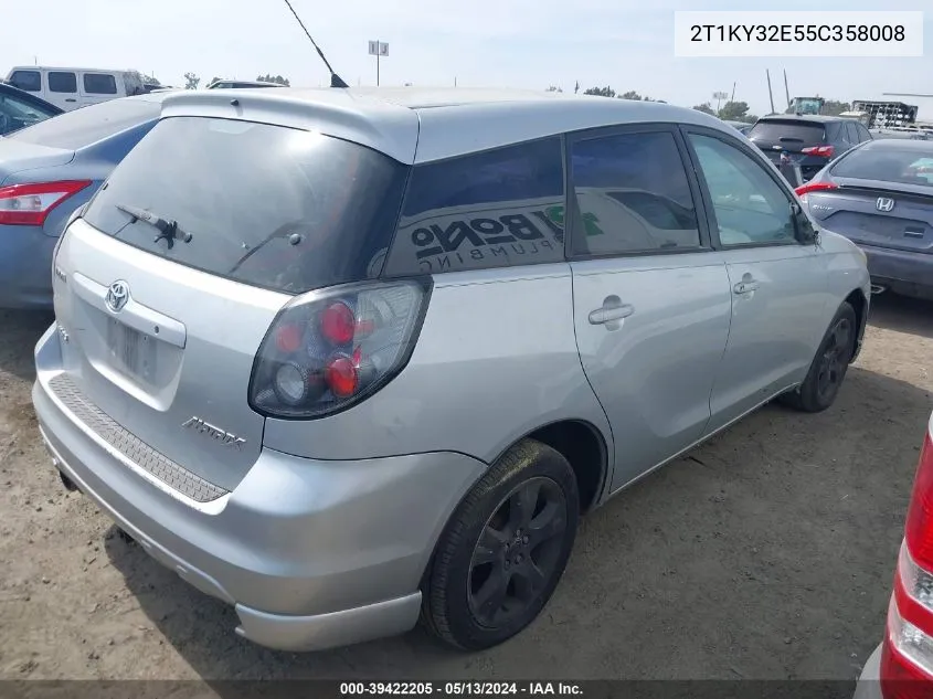 2005 Toyota Matrix Xrs VIN: 2T1KY32E55C358008 Lot: 39422205