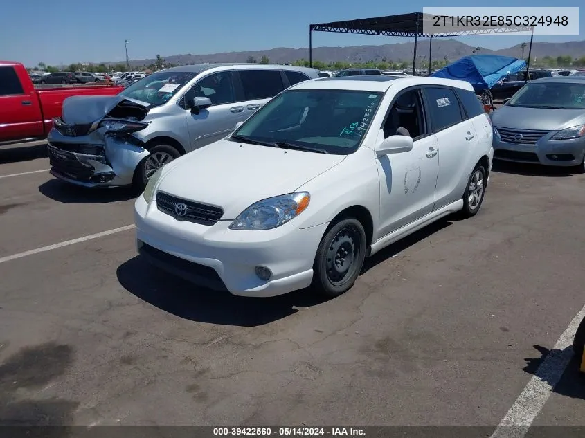 2005 Toyota Matrix Xr VIN: 2T1KR32E85C324948 Lot: 39422560