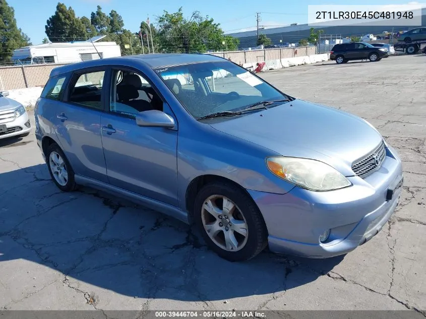 2005 Toyota Matrix Xr VIN: 2T1LR30E45C481948 Lot: 39446704