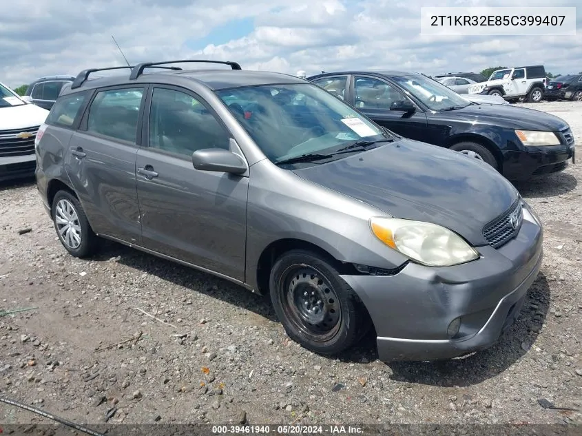 2005 Toyota Matrix Xr VIN: 2T1KR32E85C399407 Lot: 39461940