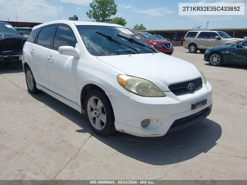 2005 Toyota Matrix Xr VIN: 2T1KR32E35C433852 Lot: 39496603