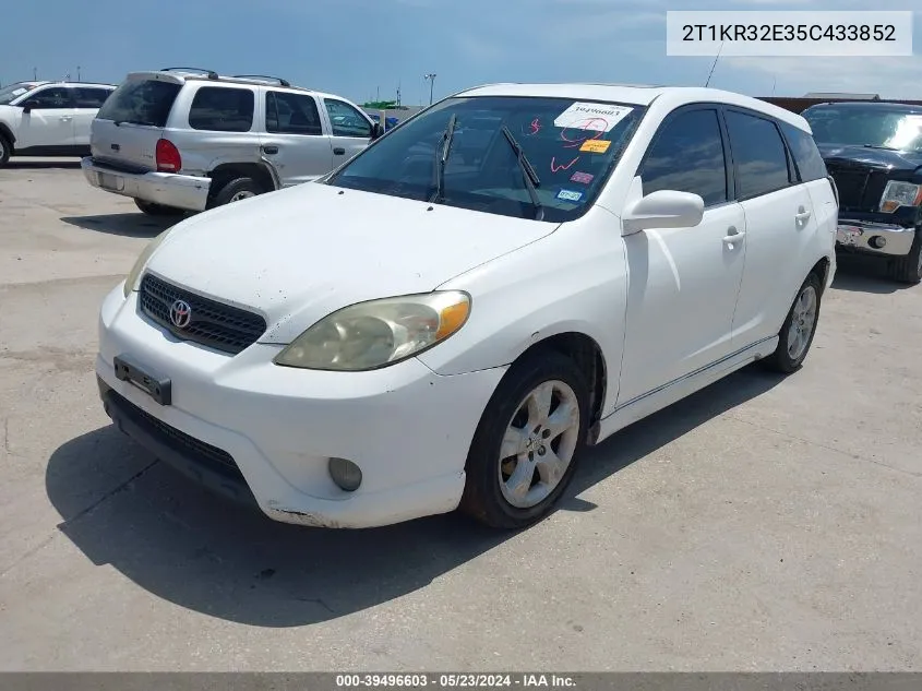 2005 Toyota Matrix Xr VIN: 2T1KR32E35C433852 Lot: 39496603