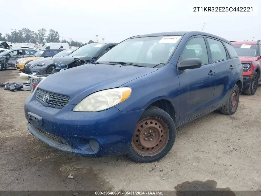 2005 Toyota Matrix VIN: 2T1KR32E25C442221 Lot: 39546631