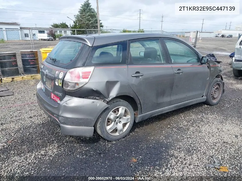 2005 Toyota Matrix Xr VIN: 2T1KR32E95C447139 Lot: 39552970