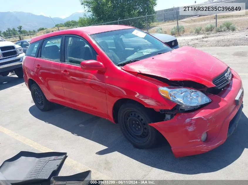 2005 Toyota Matrix Xr VIN: 2T1KR32E35C396849 Lot: 39615299