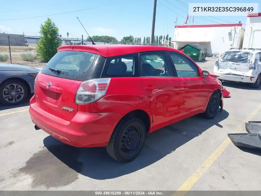 2005 Toyota Matrix Xr VIN: 2T1KR32E35C396849 Lot: 39615299