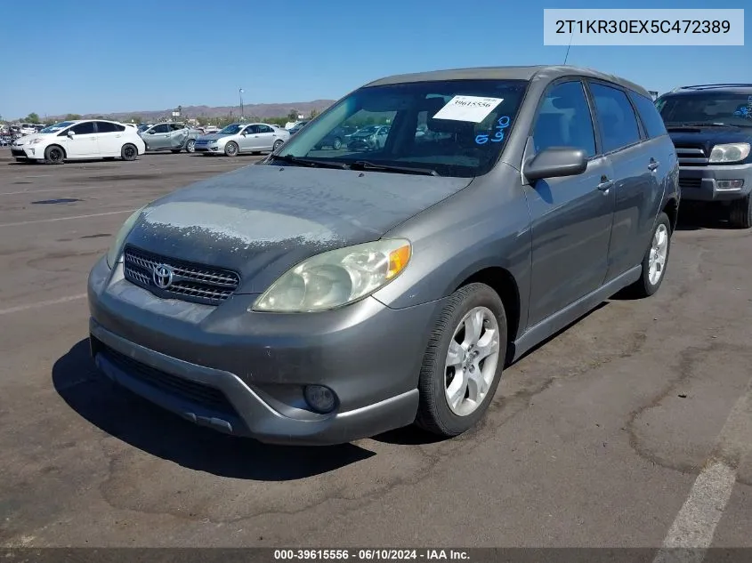 2005 Toyota Matrix Xr VIN: 2T1KR30EX5C472389 Lot: 39615556