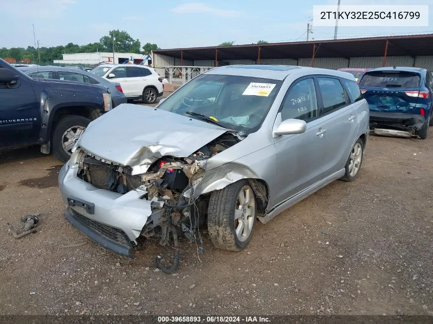 2005 Toyota Matrix Xrs VIN: 2T1KY32E25C416799 Lot: 39658893