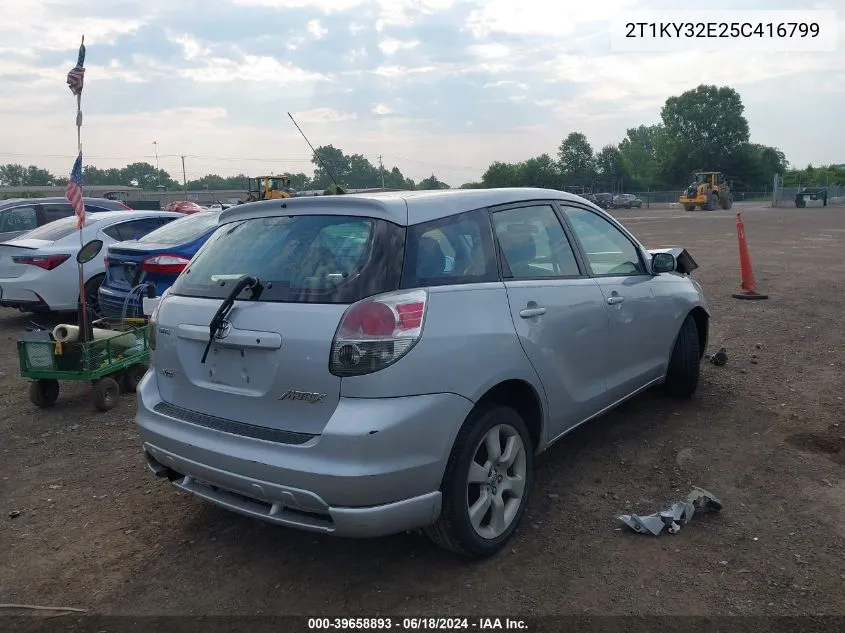 2005 Toyota Matrix Xrs VIN: 2T1KY32E25C416799 Lot: 39658893