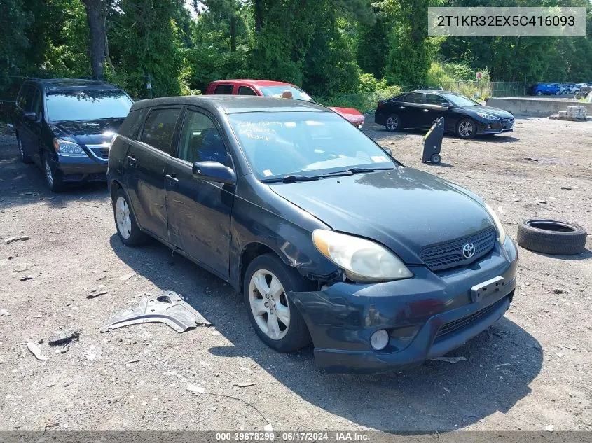 2005 Toyota Matrix Xr VIN: 2T1KR32EX5C416093 Lot: 39678299