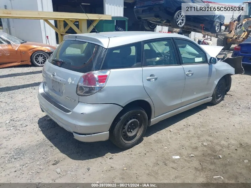 2005 Toyota Matrix Xr VIN: 2T1LR32E65C505034 Lot: 39709025