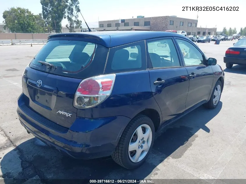 2T1KR32E05C416202 2005 Toyota Matrix