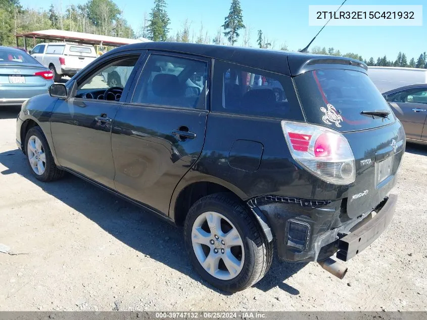 2005 Toyota Matrix Xr VIN: 2T1LR32E15C421932 Lot: 39747132